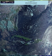 Meteor M2 image above with geographical boundaries overlay