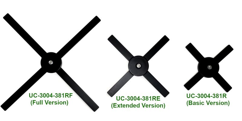 Three versions of the UC-3004-381 X-Wing Antenna we offer