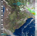 NOAA-18 Image of Southern Brazil weather, using a UC-1374-531R antenna (21/Oct/2011-1921 UTC, courtesy of L. Souza)